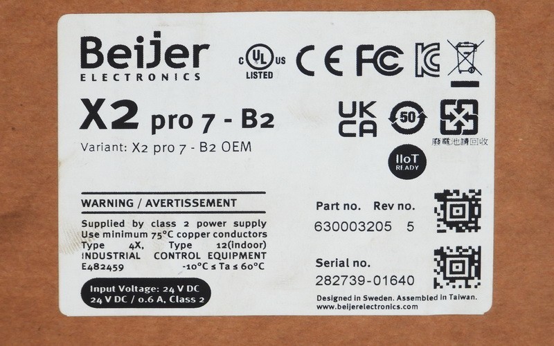 NOS BEIJER ELE MODEL X2 PRO7-B2 OEM HMI TOUCH ENGINE ROOM PANEL 630003205 REV.5