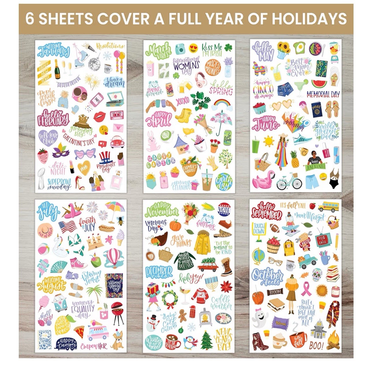 bloom daily planners New Holiday Seasonal Sticker Sheets 6 Sheets 250+