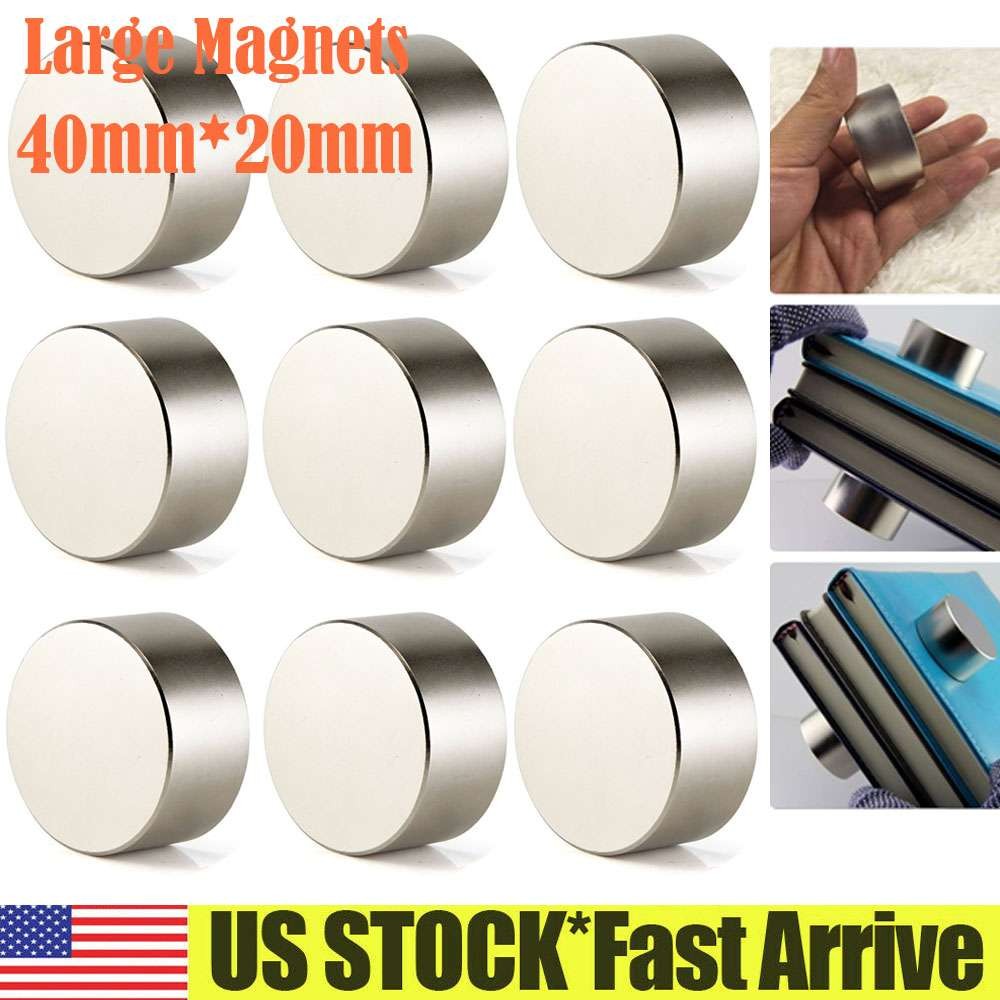 Lot 40*20mm Large Neodymium Rare Earth Magnet Big Round Magnets Super Strong N52