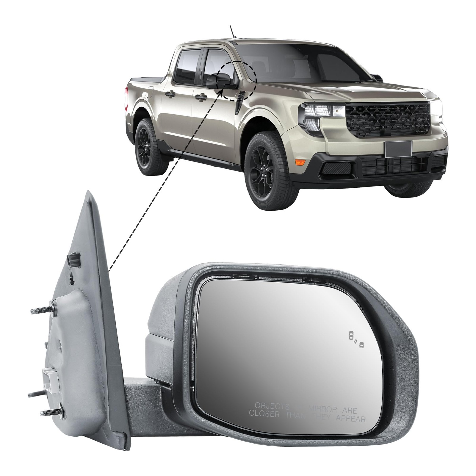 Longling Replacement Passenger Right Side Door Mirror Power And Heated Glass