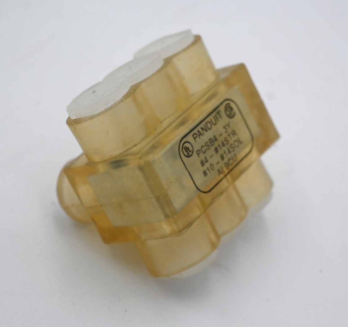 PANDUIT PCSB4-3-12Y MULTI-TAP CLEAR INSULATED ALUMINUM CONNECTOR BLOCK BOX OF 12