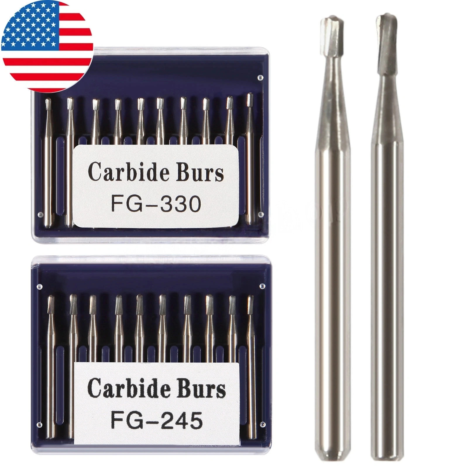 Dental Carbide Burs FG 330 / FG 245 Burs High Speed Friction Grip Pear