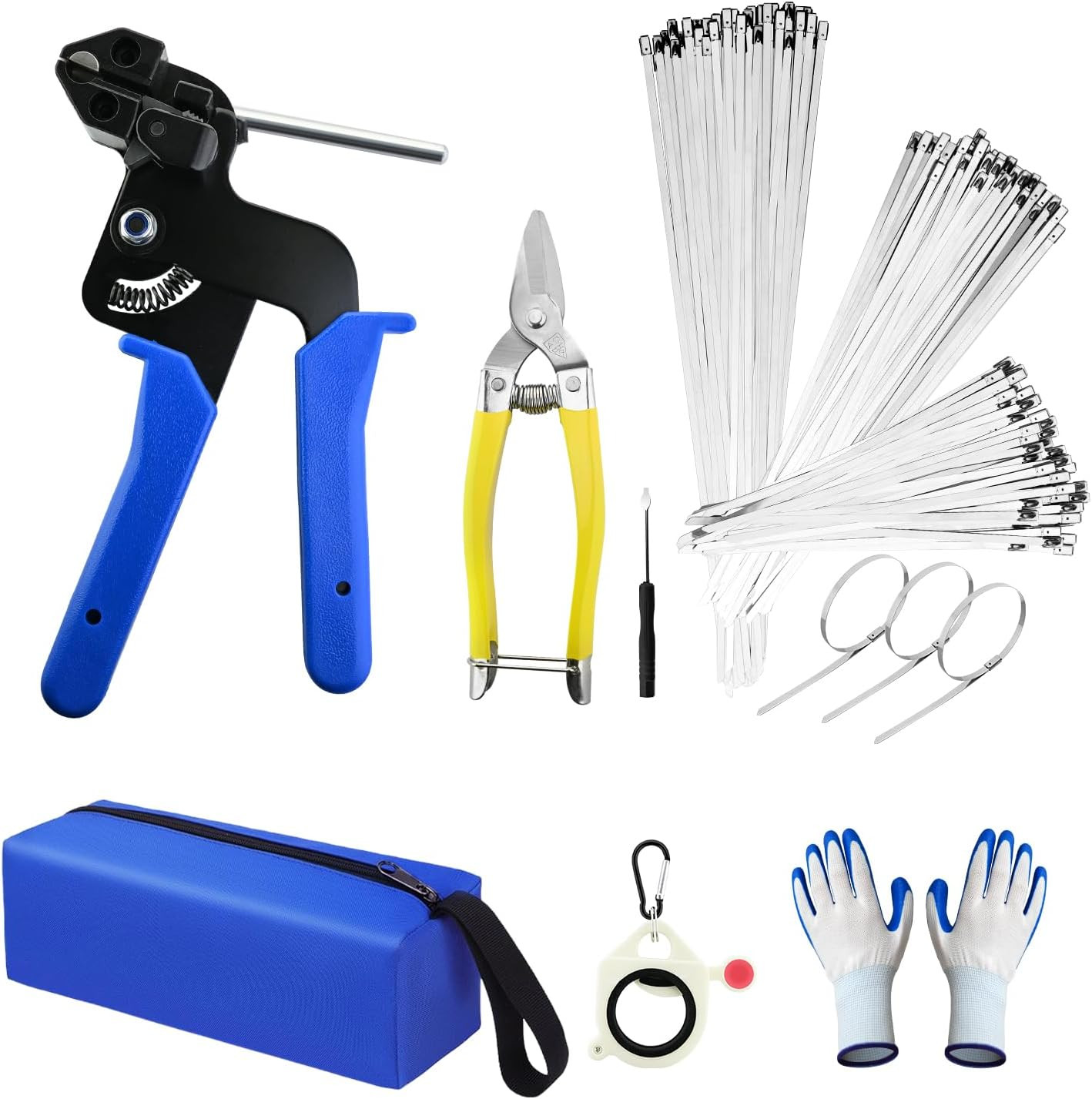 Metal Zip Ties with Stainless Steel Cable Tie Gun, Special Tool for Fastening