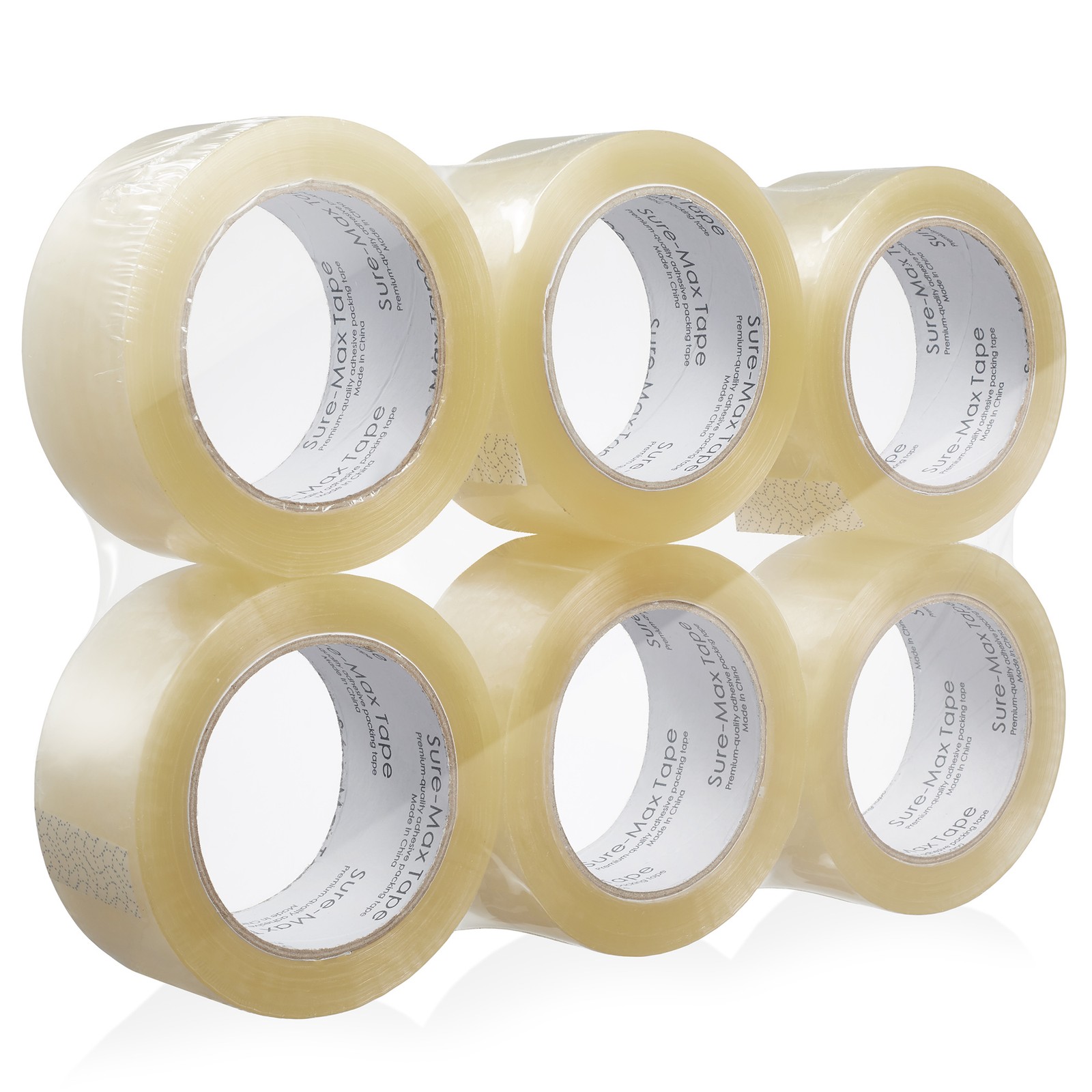 6 Rolls Carton Sealing Clear Packing Tape Box Shipping – 1.8 mil 2″ x 110 Yards