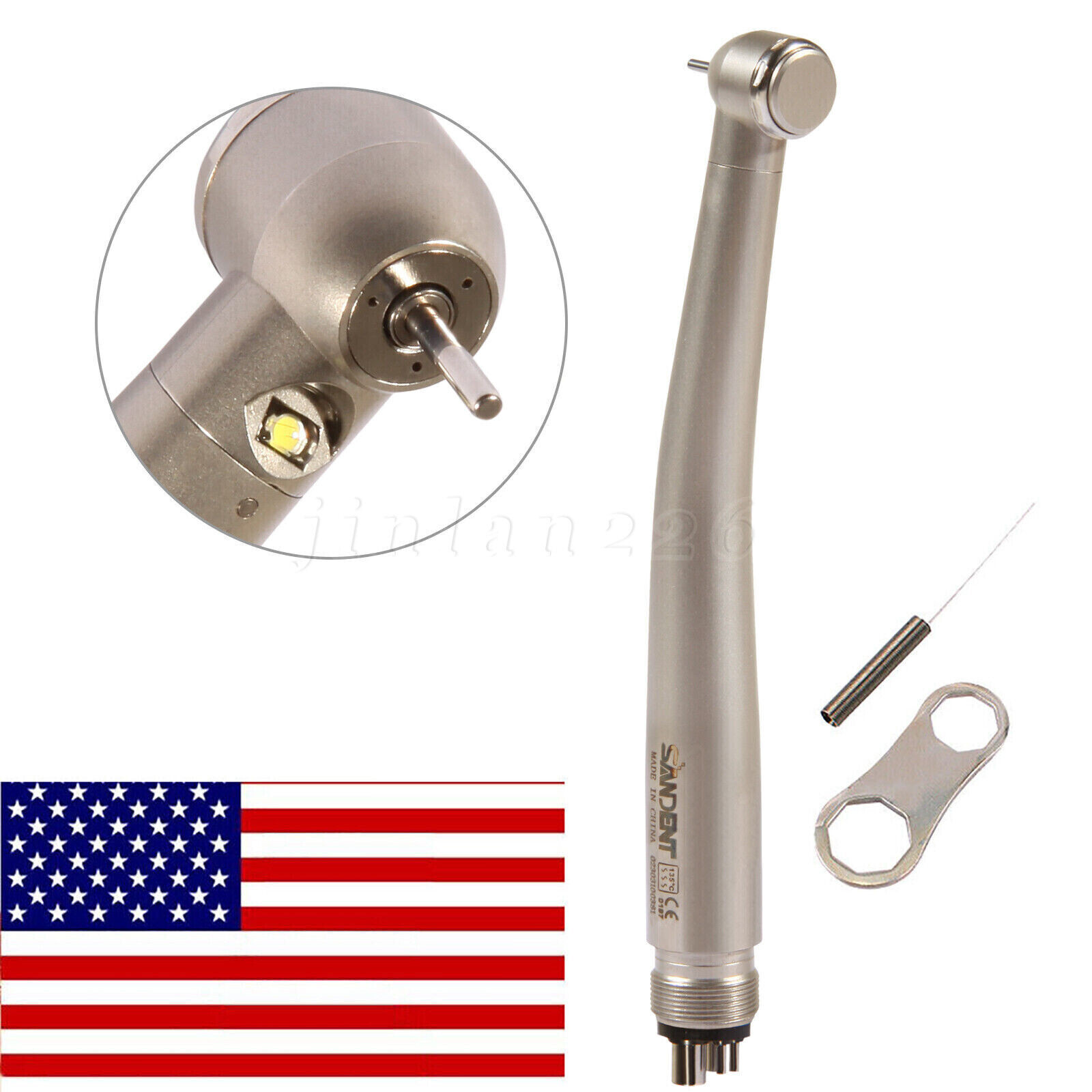 NSK Style Dental Fiber Optic LED E-generator high speed handpiece 4 HOLE Turbine