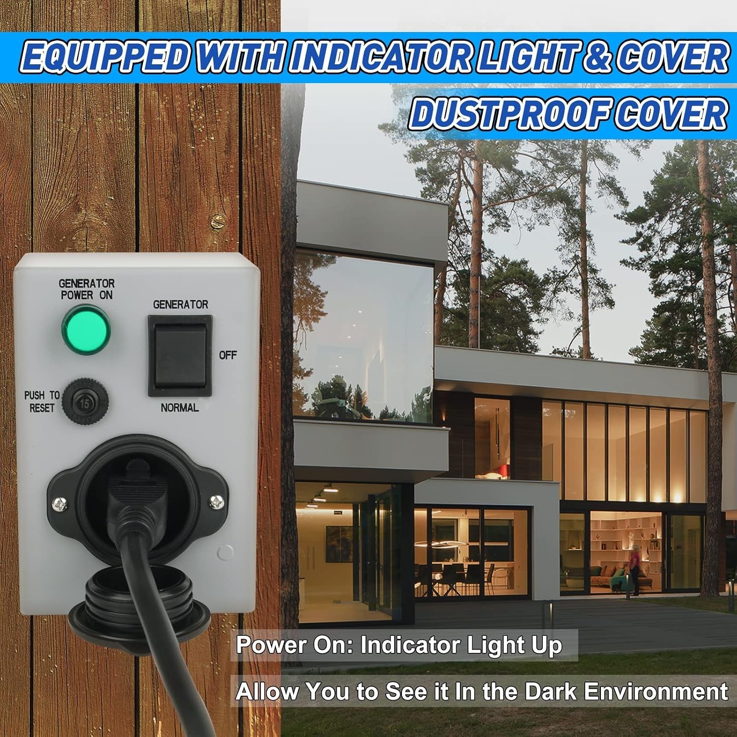 Durable 15 Amp Listed Manual Transfer Switch for Safe Indoor and Outdoor Use