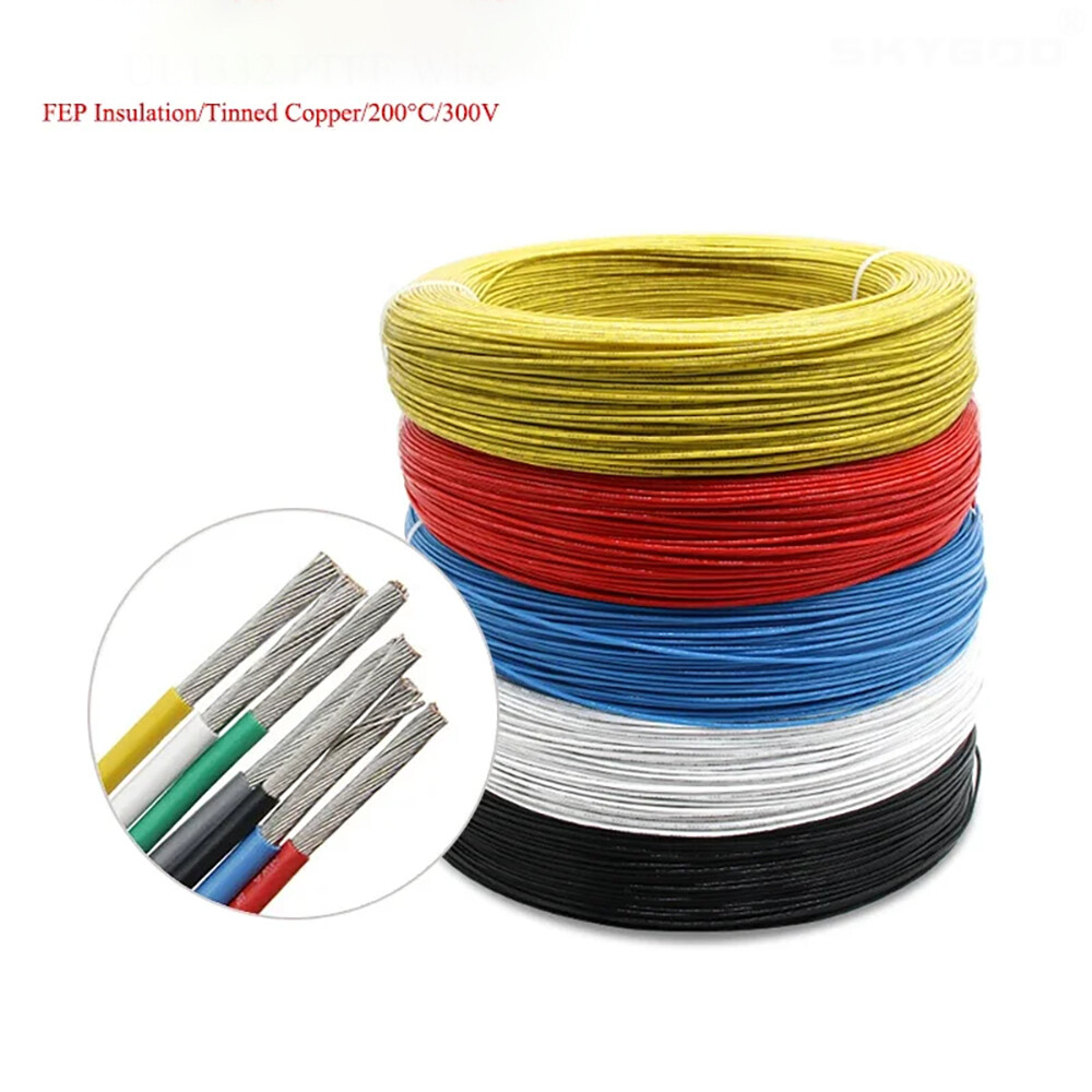 PTFE Cable Wire UL1332 Flexible Tinned Copper 12 14 16 18 20 22 24 26 28 AWG