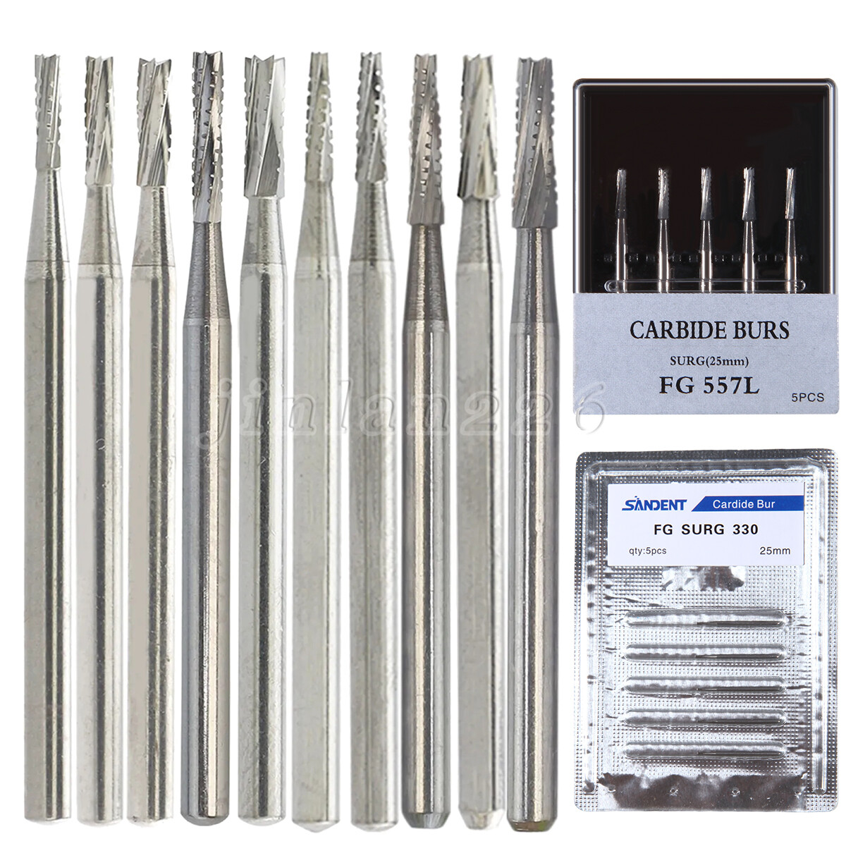 5-50* Dental Carbide Oral Surgical Round Burs FG2 4 8 Long Surgery Friction Grip