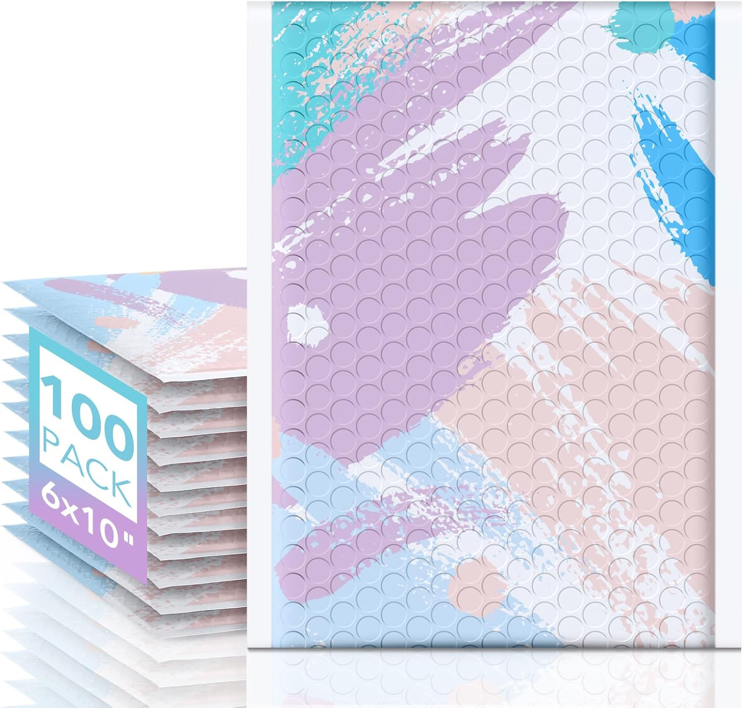Bubble Mailers 6X10″ Watercolor Padded Envelopes 100 Pack Self Seal Bubble Envel