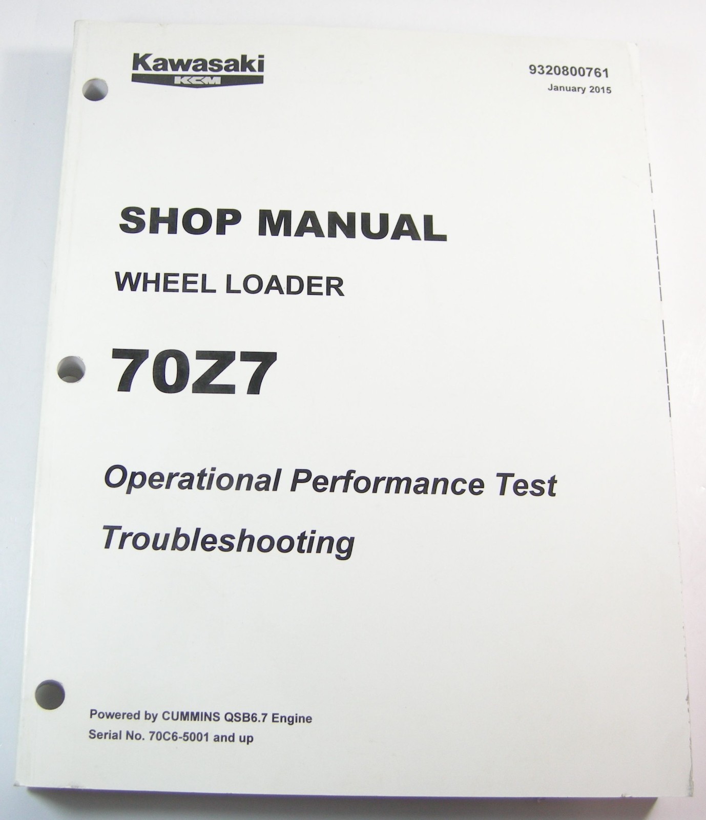 Kawasaki 70Z7 Operational Performance Test Troubleshooting Service Repair Manual