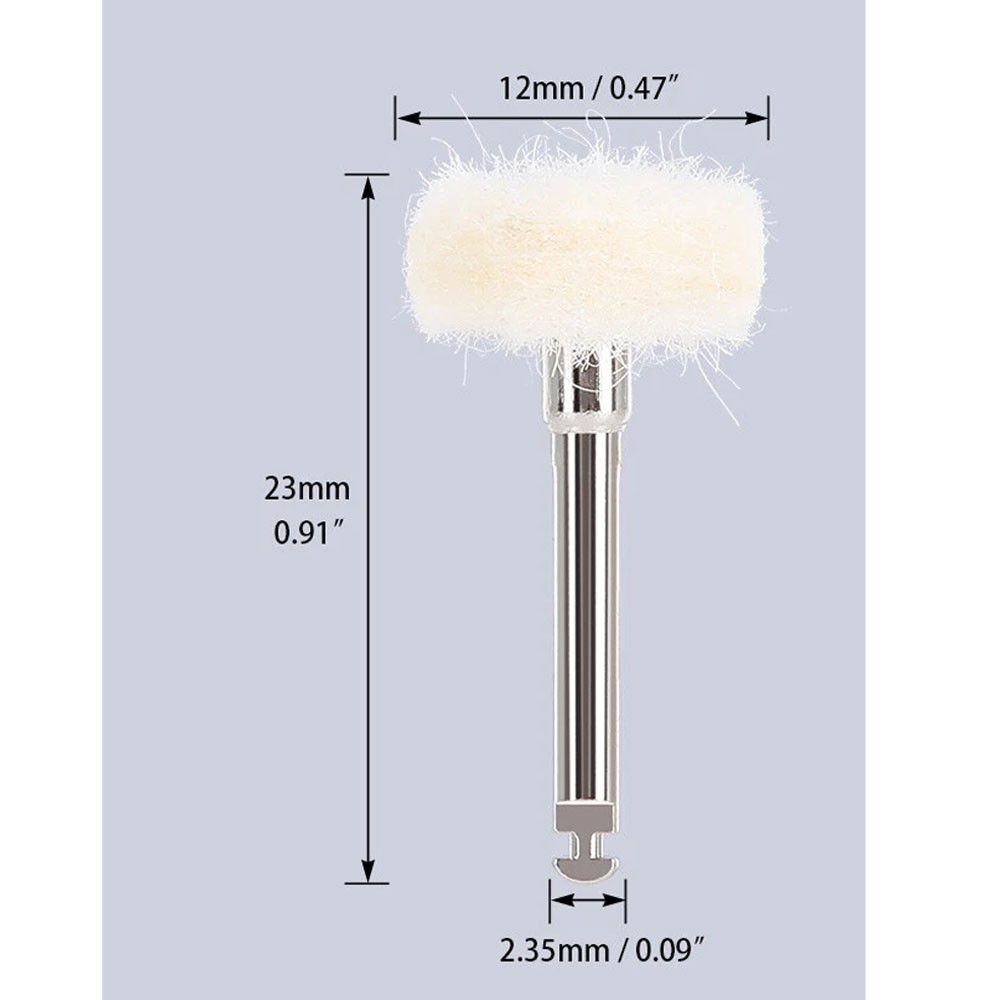Dental Polishing Brush Wheels Goat Hair/Felt/Cotton Contra Angle RA Latch Type