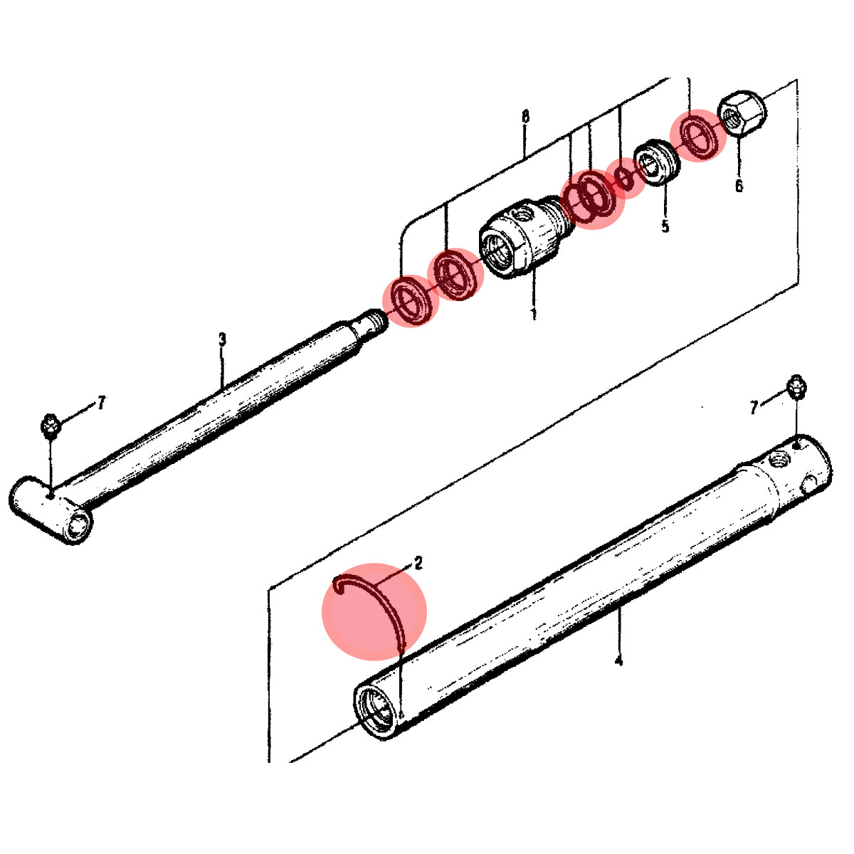 Lift Tilt Cyl Seal Kit Fits Bush Hog 2240QT 2245QT 2246QT 2247QT Replac 25H41349