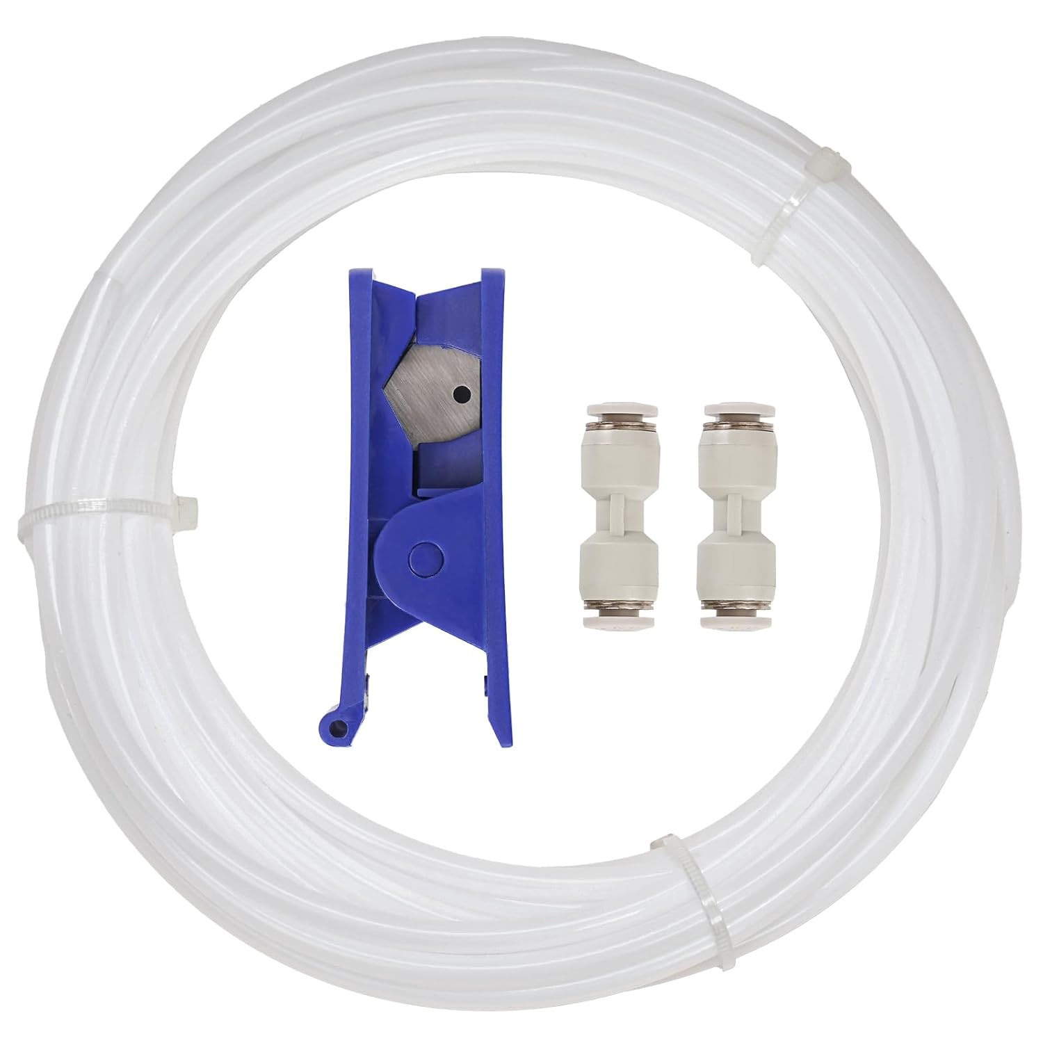 PTFE Tube 2.5Mm ID 4Mm OD, Length 5M/16.4Ft, with 2 Couplers & Tubing