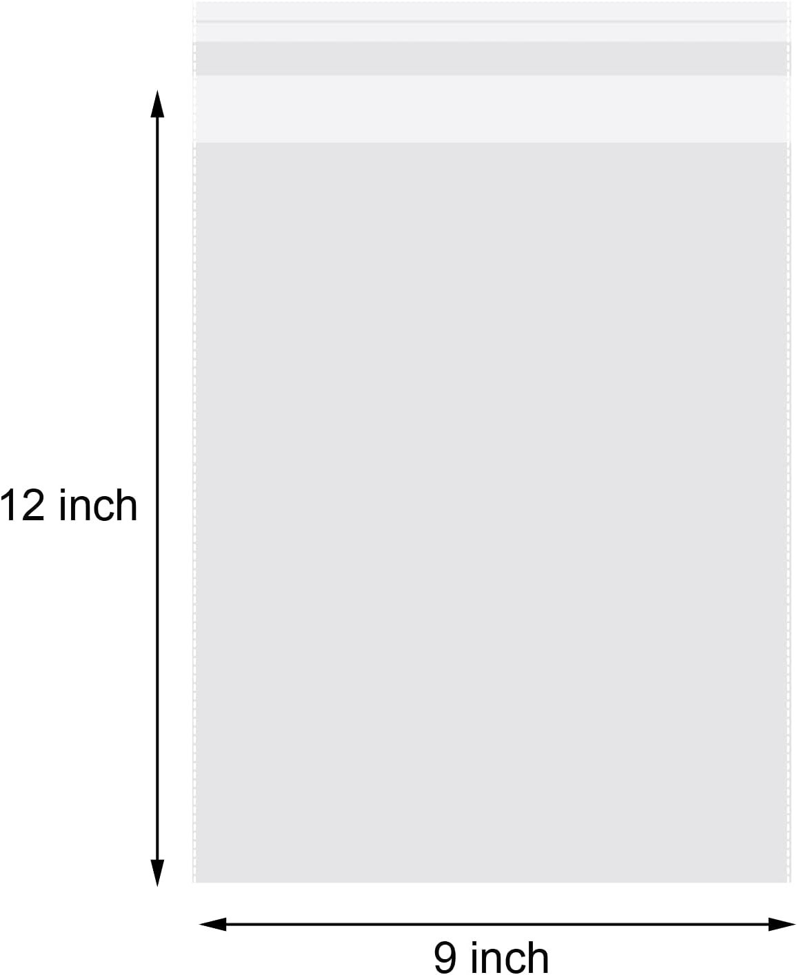 50pcs 9×12 Clear Resealable Poly Bags – Ideal for Clothing & T-Shirt Packaging
