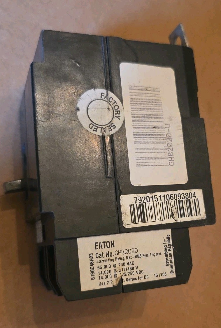 Eaton GHB2020 Bolt-on Circuit Breaker 20A 2 Pole GHB