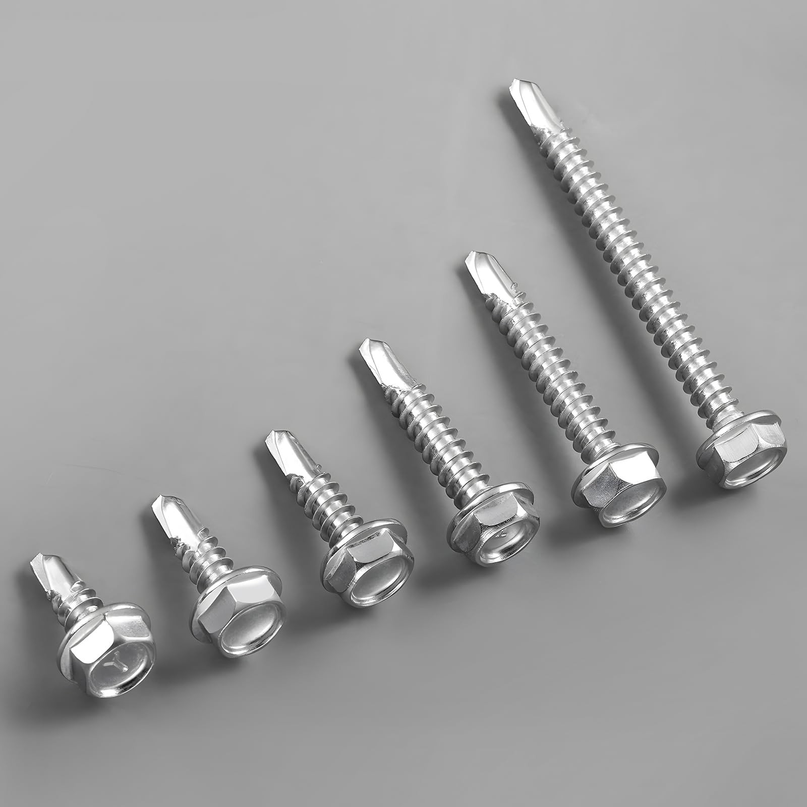 BNUOK #10 x 3/4 Inch Self Drilling Screws, #10×3/4″, Silver 0.5lb Per Box