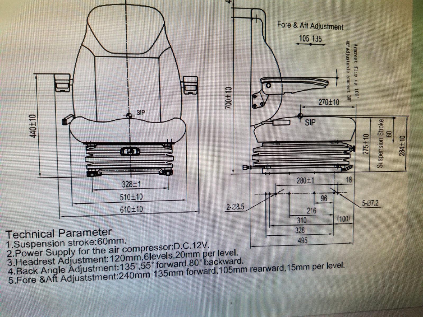 Universal Air Ride Tractor Seat