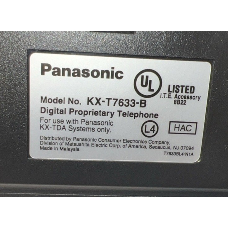 Lot of 3 Panasonic KX-T7633 Digital + KX-T7603 Add-On Key Module Telephone Black