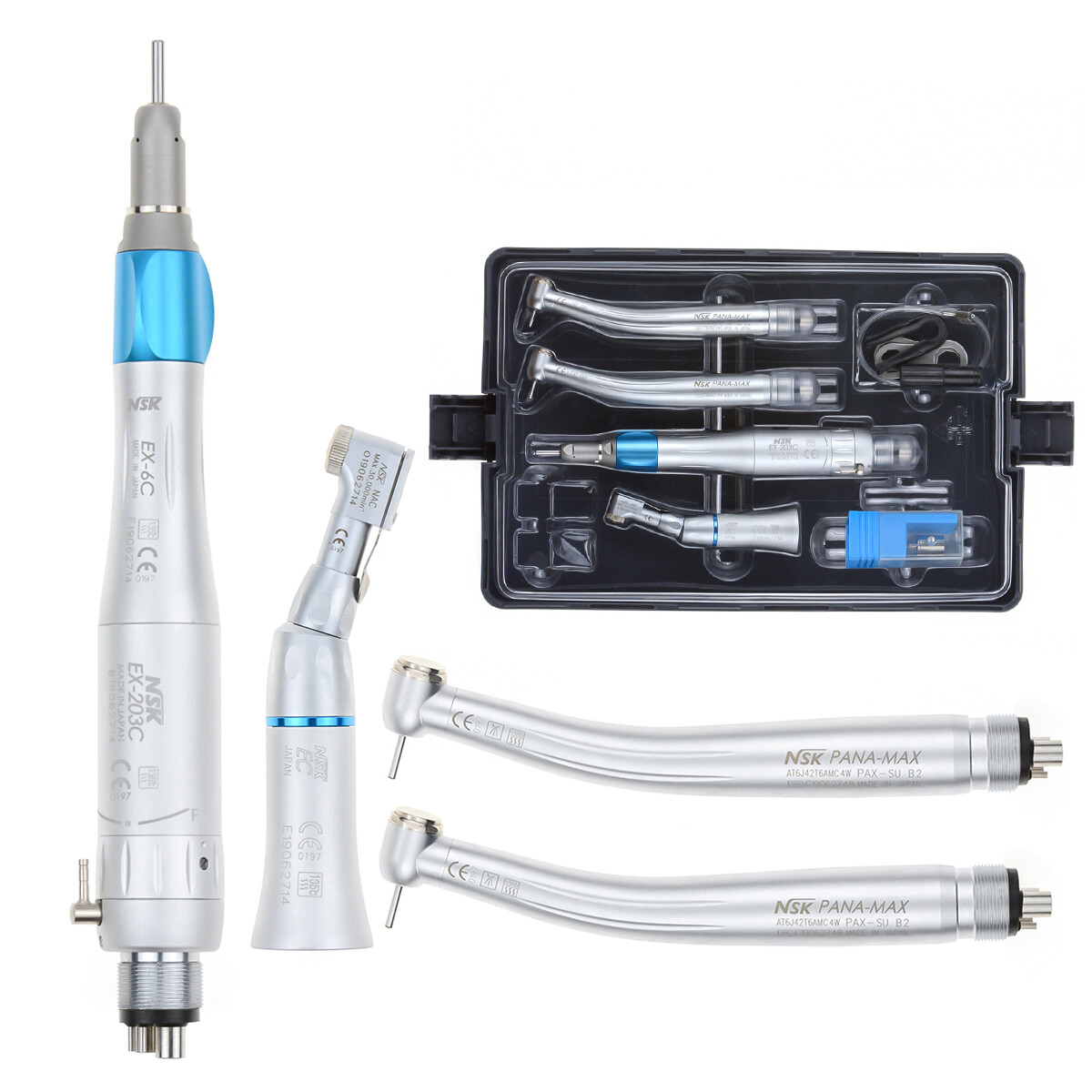 NSK Type Dental PANA MAX High Speed Handpieces Push Button+Low Speed EX203C 4/2H