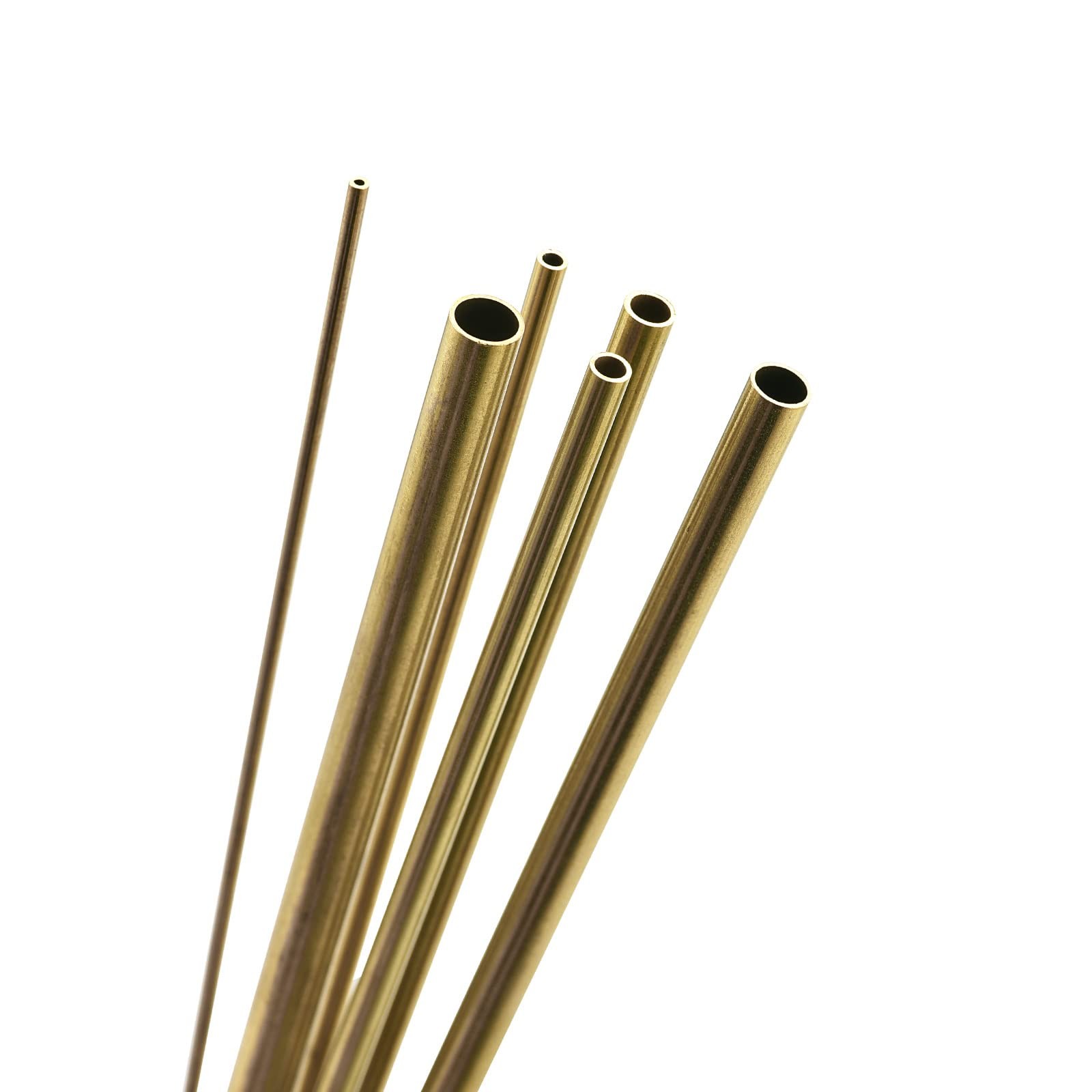 uxcell Brass Tube, 2mm 3mm 4mm 5mm 6mm 7mm OD x 0.5mm Wall 200mm,