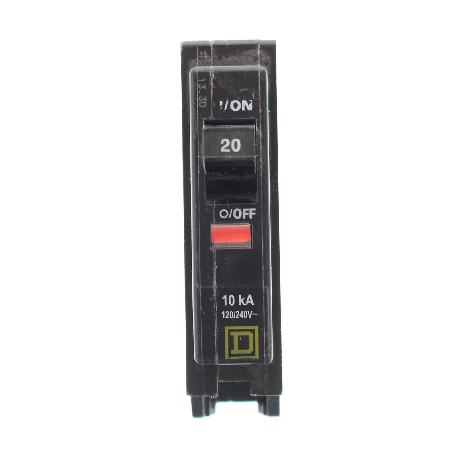 SQAURE D QOB120 BOLT-ON QOB TYPE CIRCUIT BREAKER, 120/240-VOLT, 1-POLE, 20-AMP