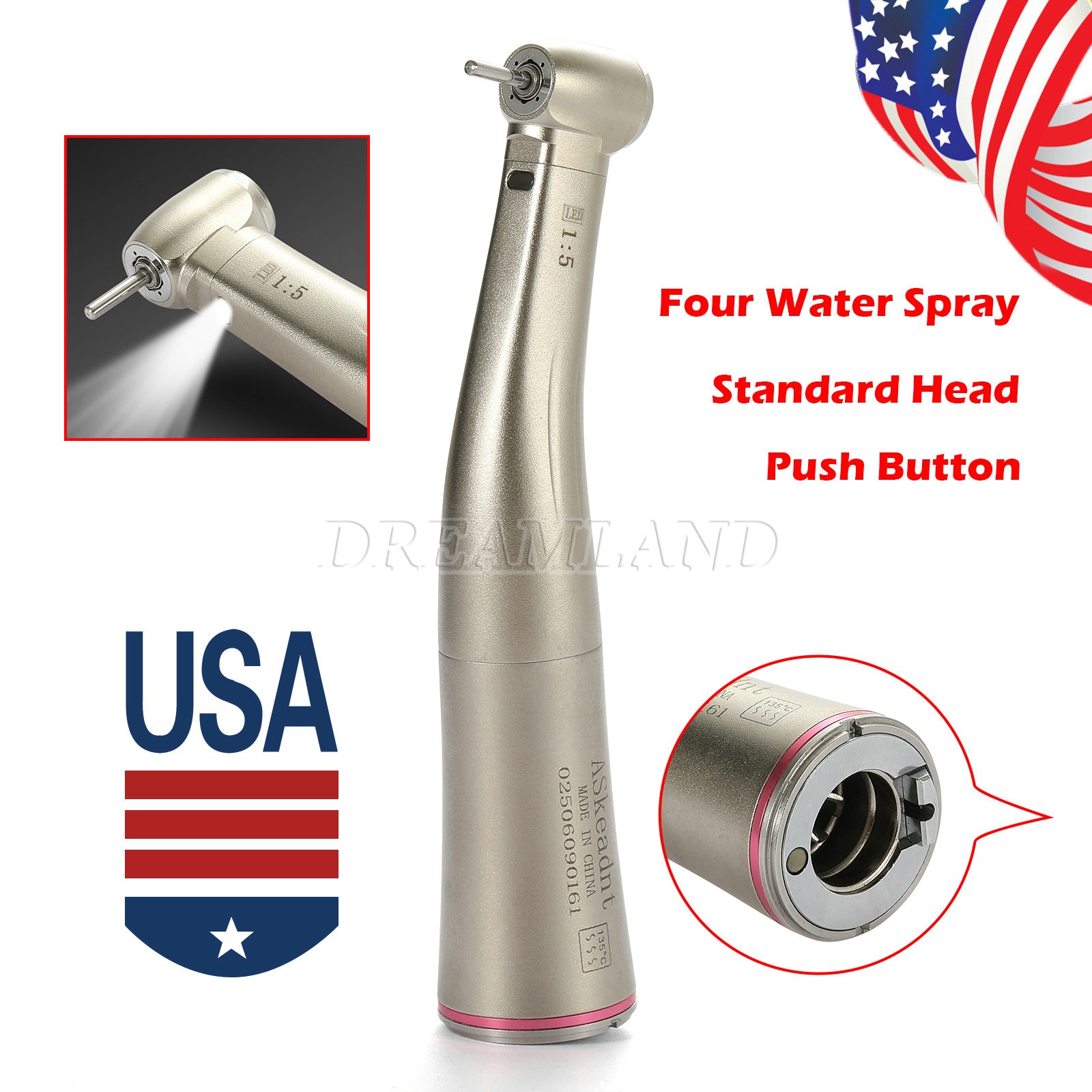 KaVo Style Dental High Speed Handpiece Push Button with 4Holes Quick Coupler GB4