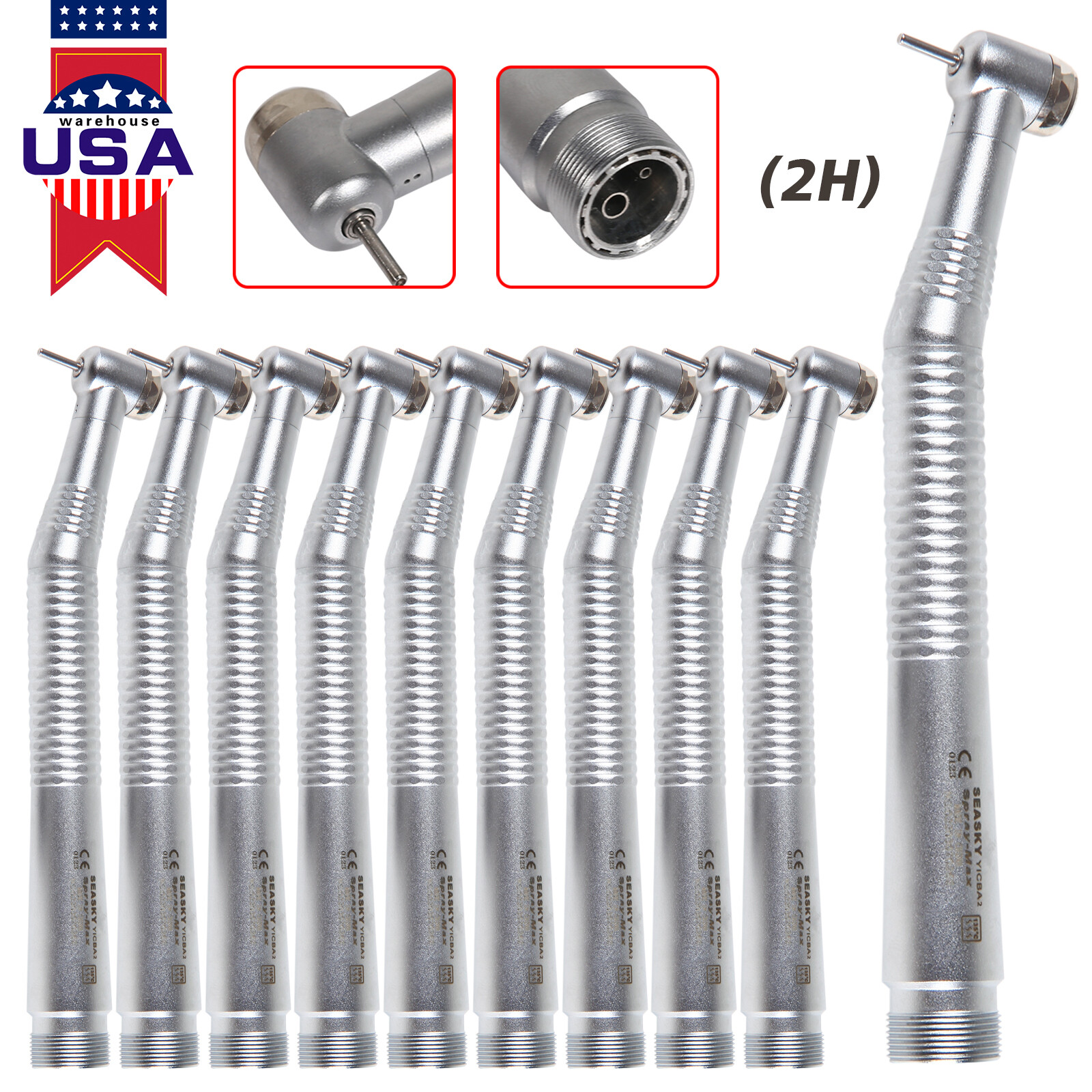 Seasky Dental NSK Style High Speed Turbine Handpiece Push 2/4 Holes Y1BA4/Y1BA2