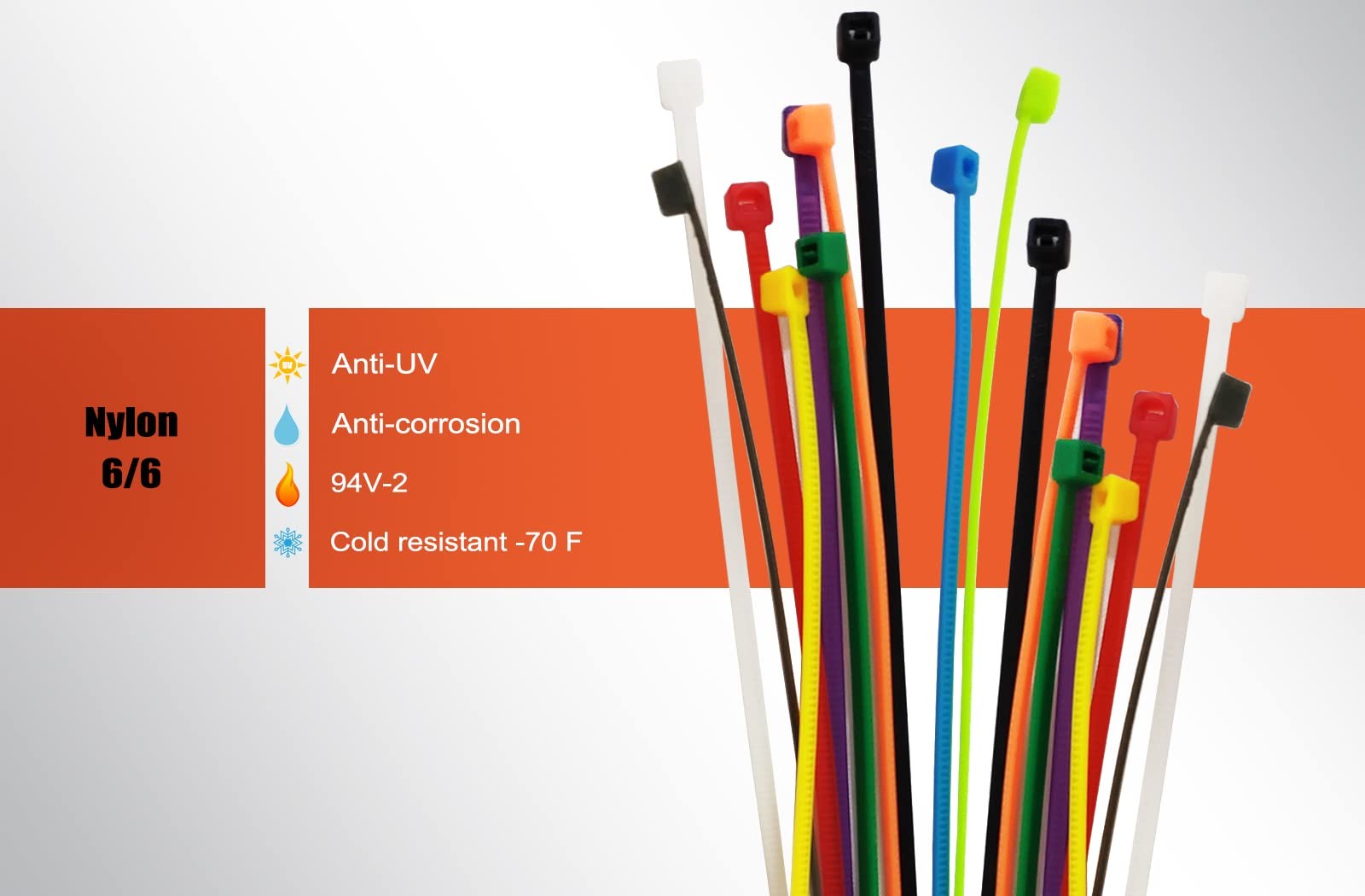 600Pack 8 Inch Multi Colors Heavy Duty Cable Zip Ties for Indoor and Outdoor Use