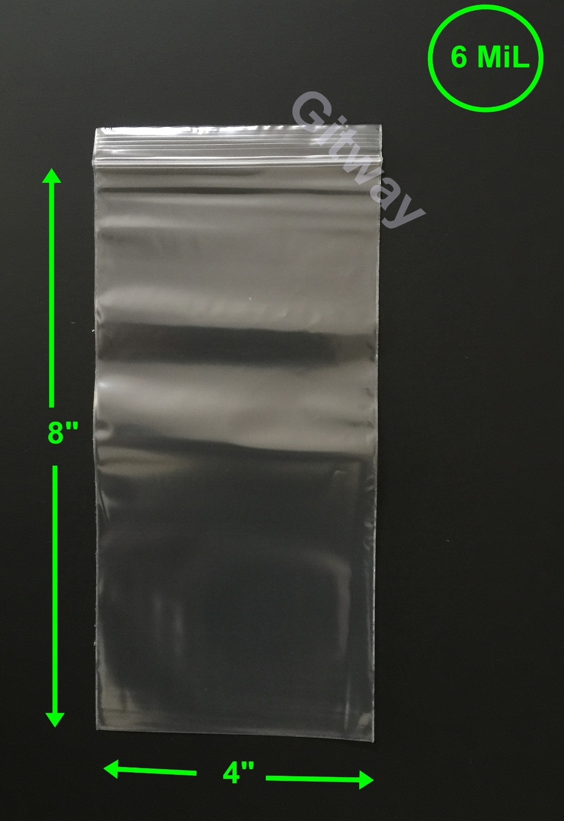 4″ x 8″ Heavy Duty 6 MIL Resealable Zip Top Lock 4×8″ 6 ML Clear Plastic Bags