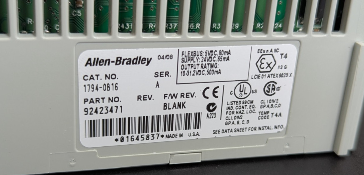 Allen Bradley 1794-OB16 Flex/IO 24 VDC Output Module Ser. A 1794 (TBI)