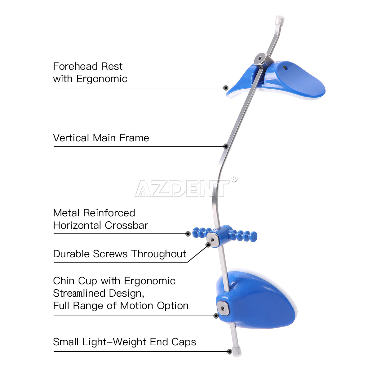 Dental Adjustable Orthodontic Forward Reverse Pull Headgear Single Pole Blue/Red