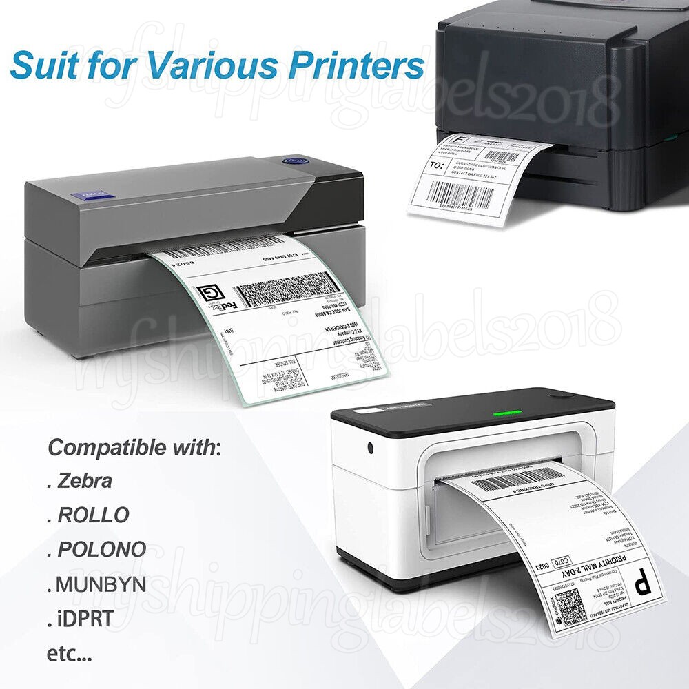 100-10000 4×6 Fanfold Direct Thermal Shipping Labels for Zebra & Rollo Printers