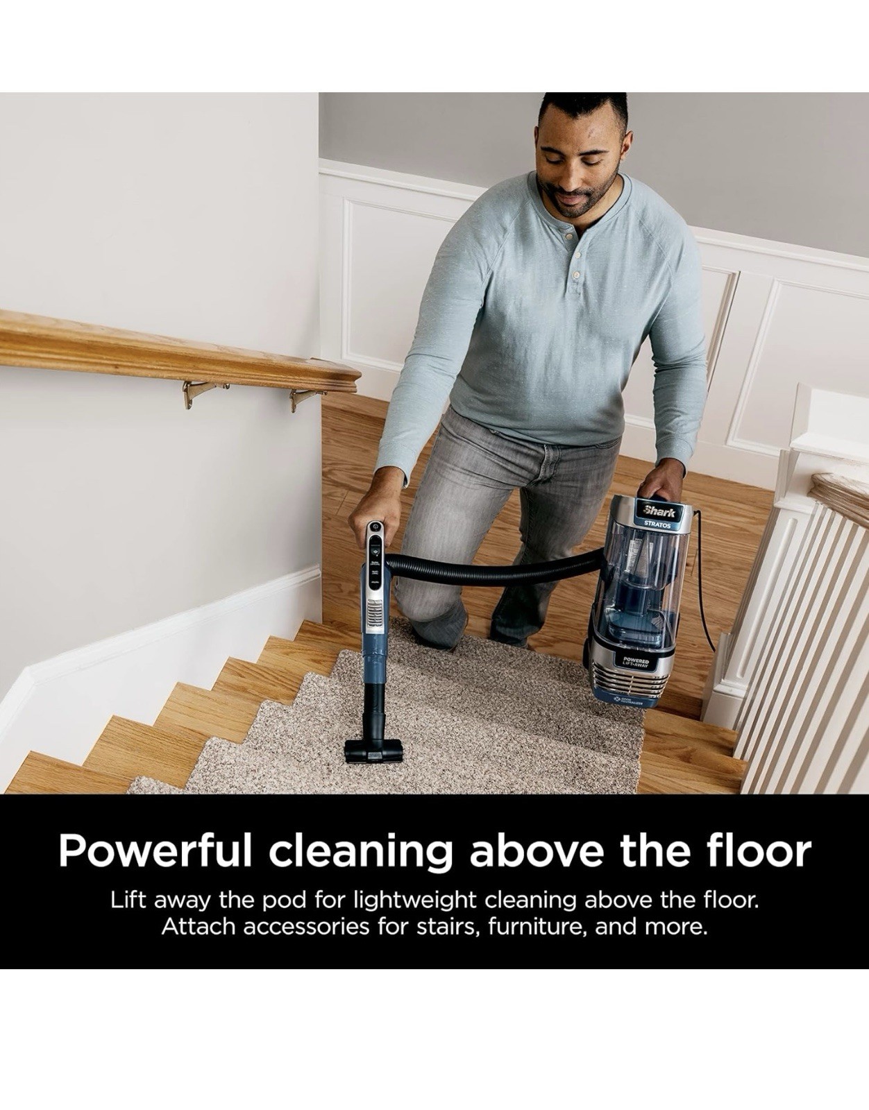 Shark Stratos Powered Lift-Away Upright Vacuum, HEPA, DuoClean, Pet Tools, LED