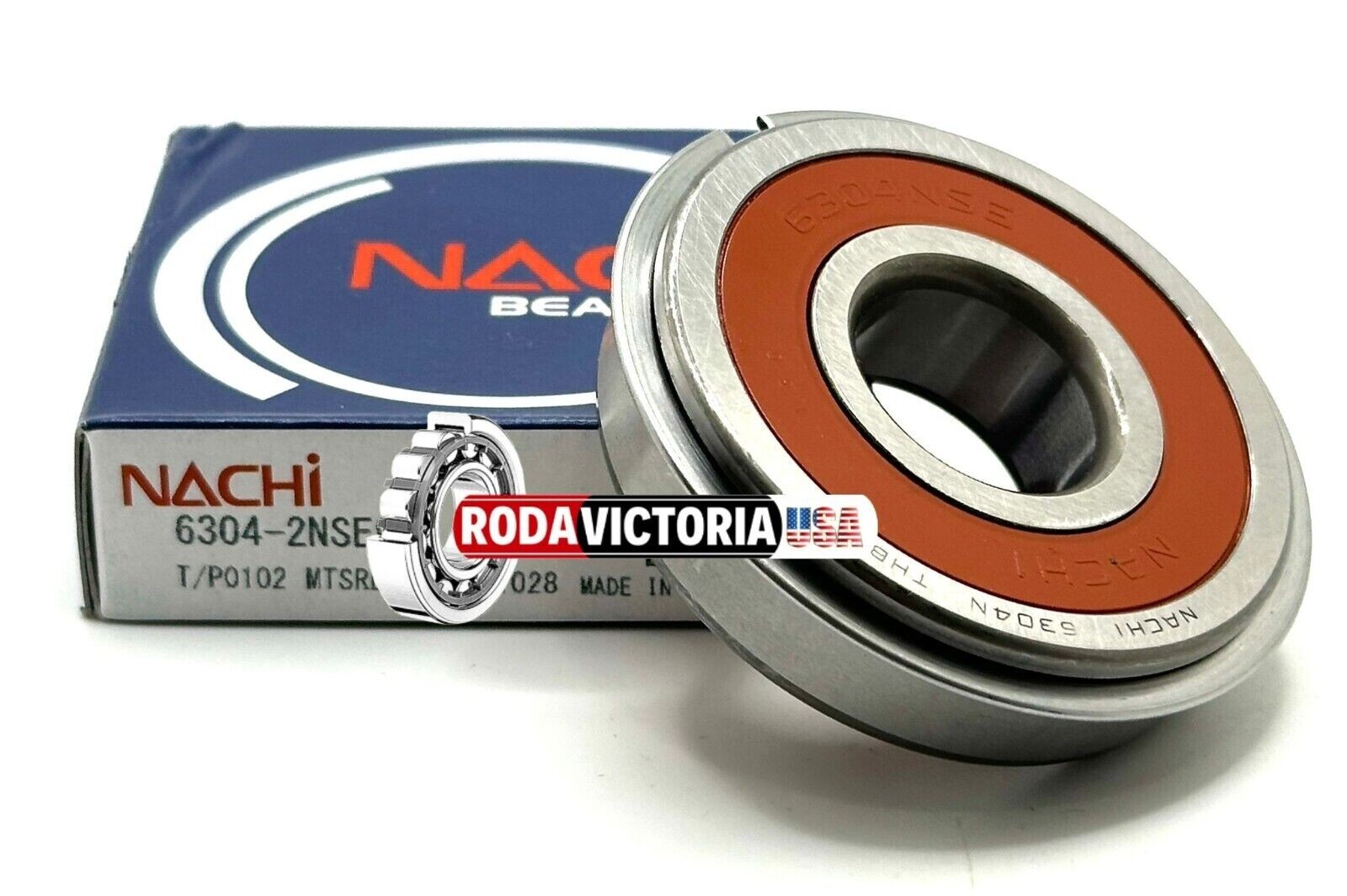 NACHI 6304 2NSE9 NR BALL BEARING, RUBBER SEALED + SNAP RING 20x52x15mm 6304 2RS