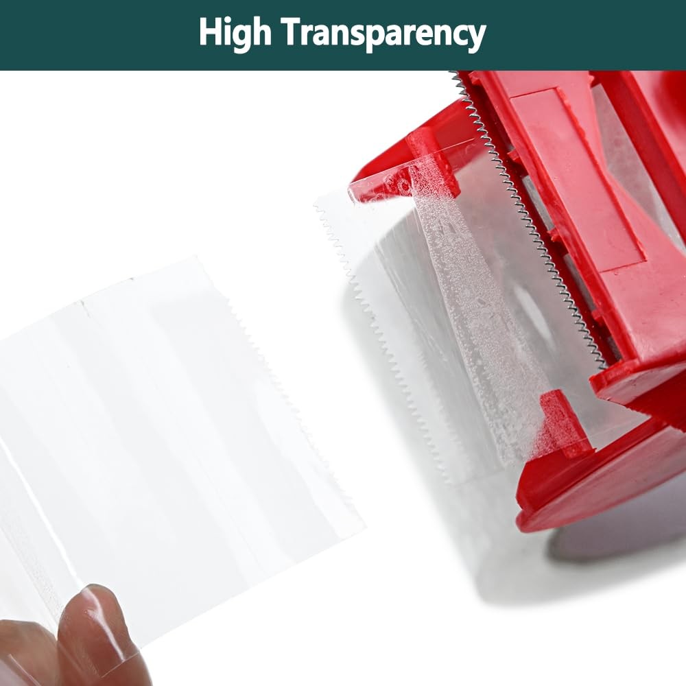 6 Rolls Packing Tape Shipping Packaging Box Sealing Tape w/Refillable Dispenser