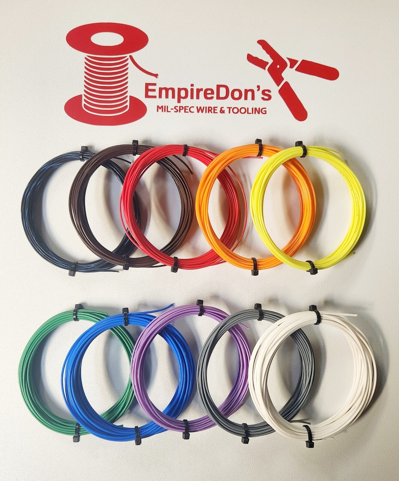 22 AWG Mil-Spec Wire Teflon PTFE Stranded Silver-Plated Assortment 200 ft