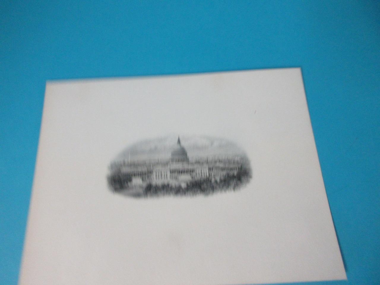 ANTIQUE BANKNOTE PROOF ENGRAVING ART PLATES UNITED STATES CAPITAL BUILDING RARE