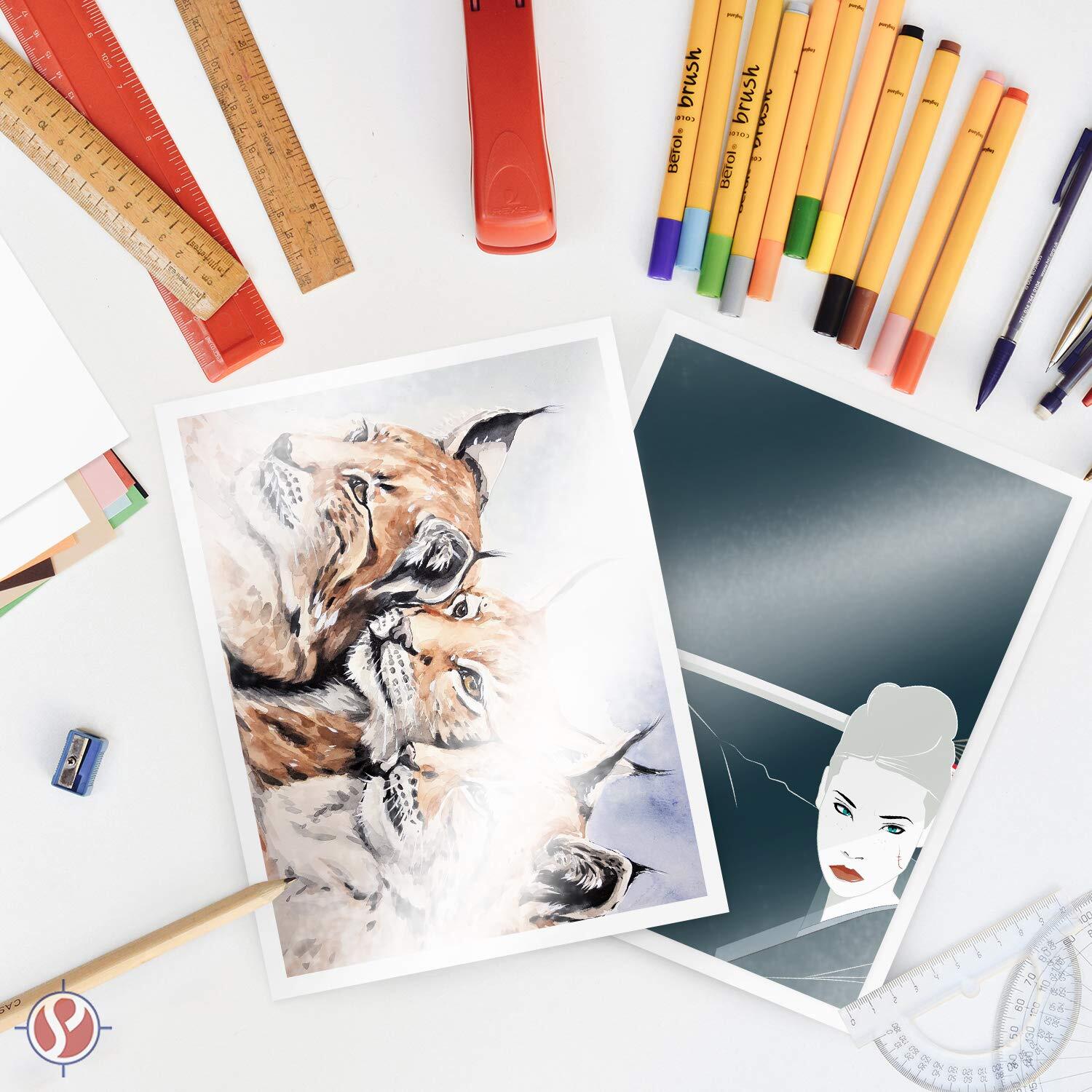 Double-Sided Glossy Cardstock Paper, C2S, 8.5 x 11, 80lb Cover, 100 Sheets