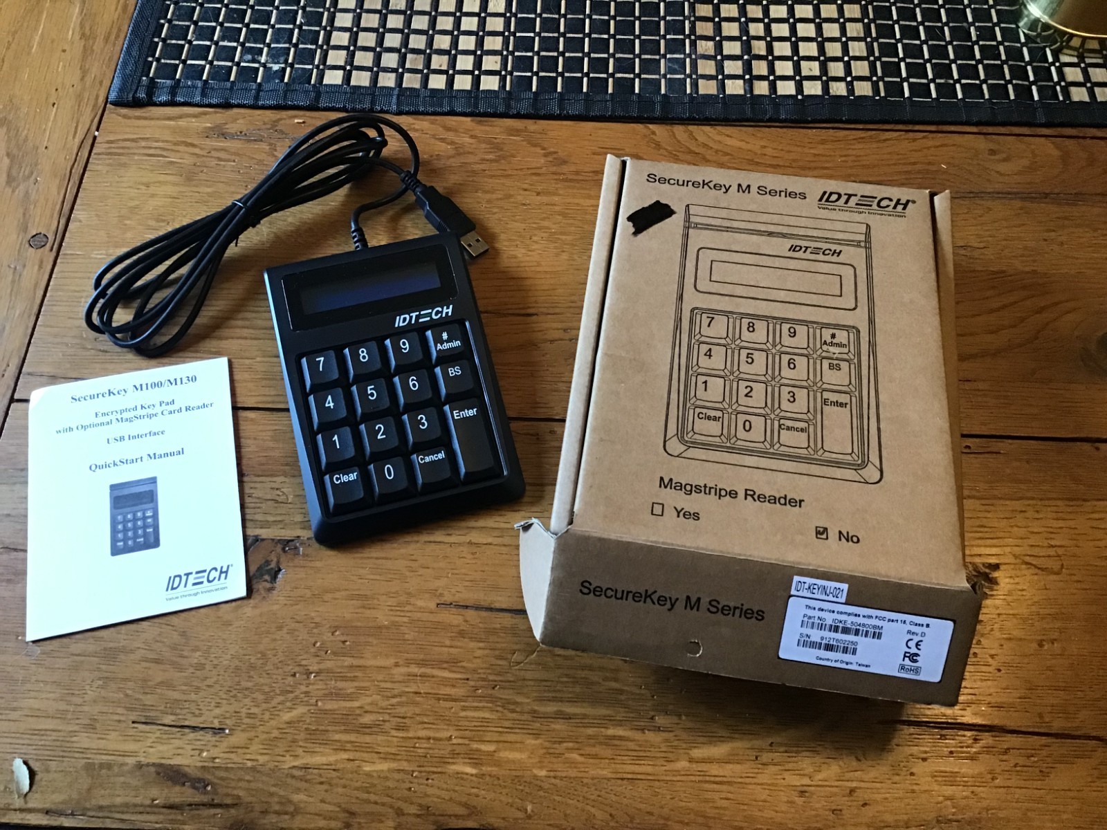 ID Tech M Series Securekey Pos USB KeyPad IDKE-504800B-M2