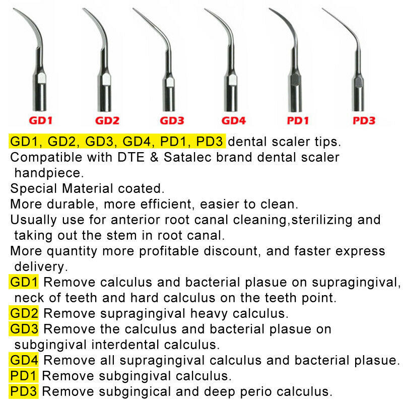 Dental Ultrasonic Piezo Scaler Tips fit EMS Woodpecker / DTE SATELEC CE FDA