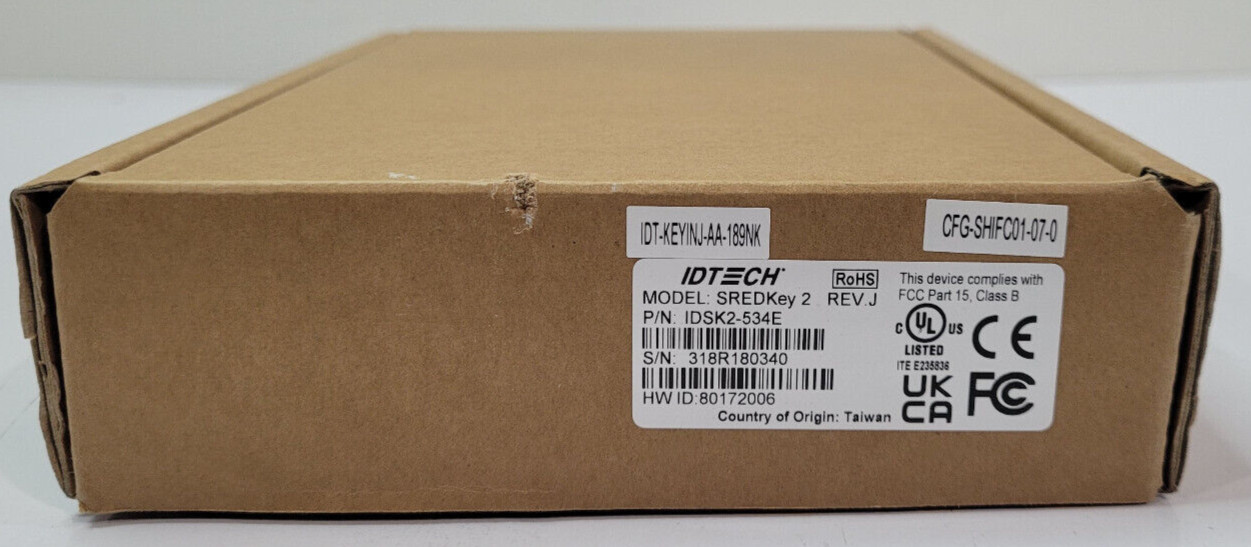 ID Tech SREDKey 2 Key Pad with MSR USB KB Enhanced Format IDSK2-534E