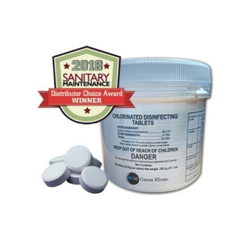 Green Klean Chlorinated Disinfecting Sanitizer Electrostatic Tablets – 120 Count