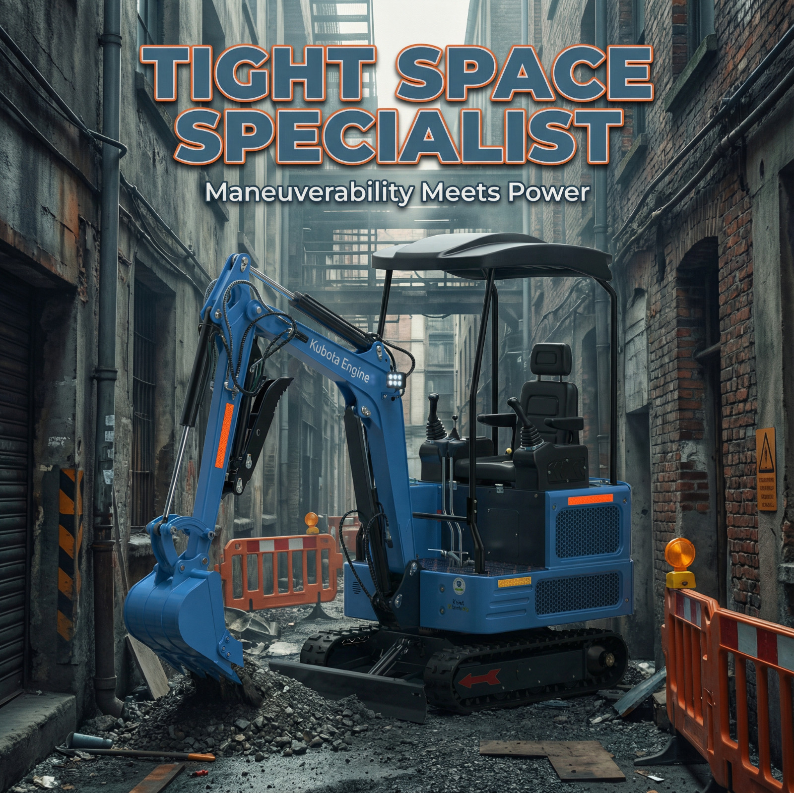 4,000 lbs Mini Excavator | KUBOTA Diesel Engine | Hydraulic Thumb，Compact Digger