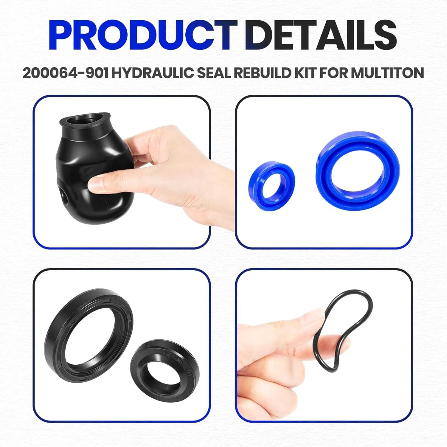 200064-901 Hydraulic Seal Rebuild Kit for Multiton Pallet Jack TM, M or J Series