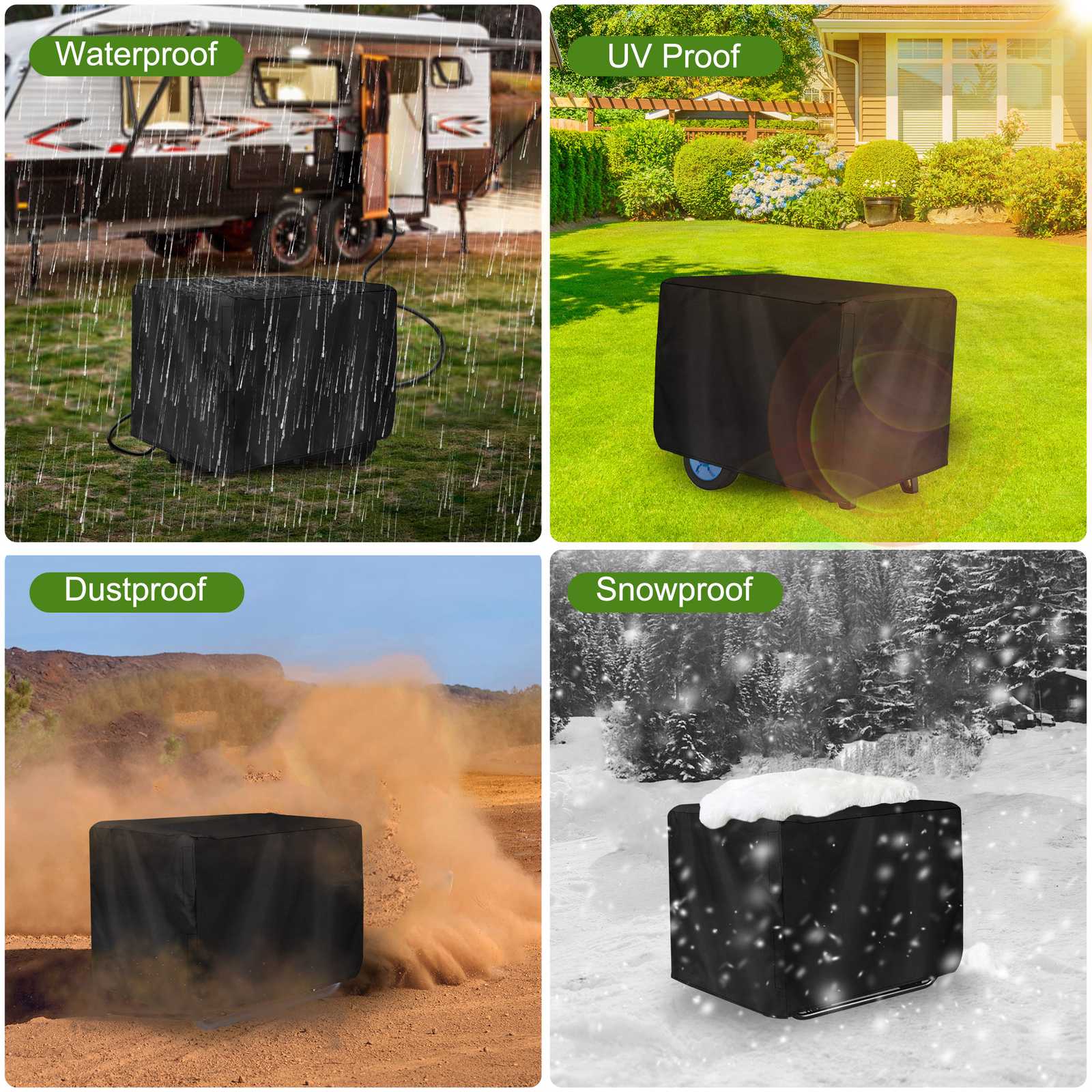Heavy Duty Universal Generator Cover 210D Waterproof 20*20*26in for 5000-10000W