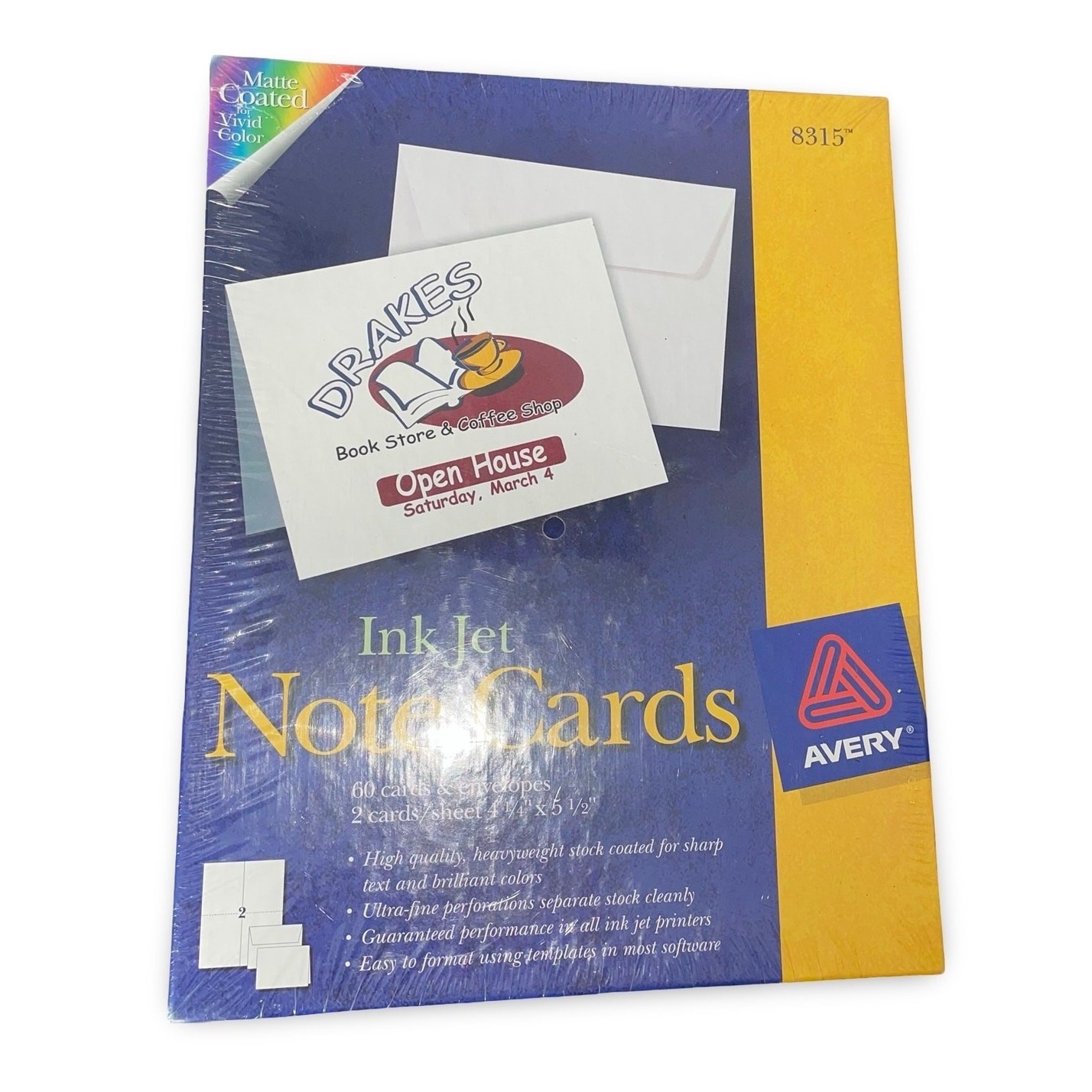 Avery 8315 Inkjet Note Cards with Envelopes White 4.25 x 5.5 60 Count Pack NEW