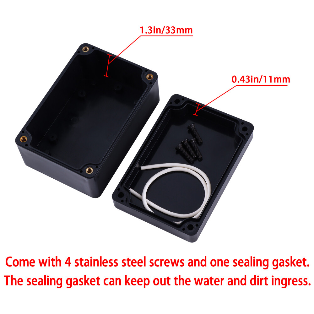 2x Waterproof Plastic Project Box Electronic Enclosure Case 100x68x50mm US Stock