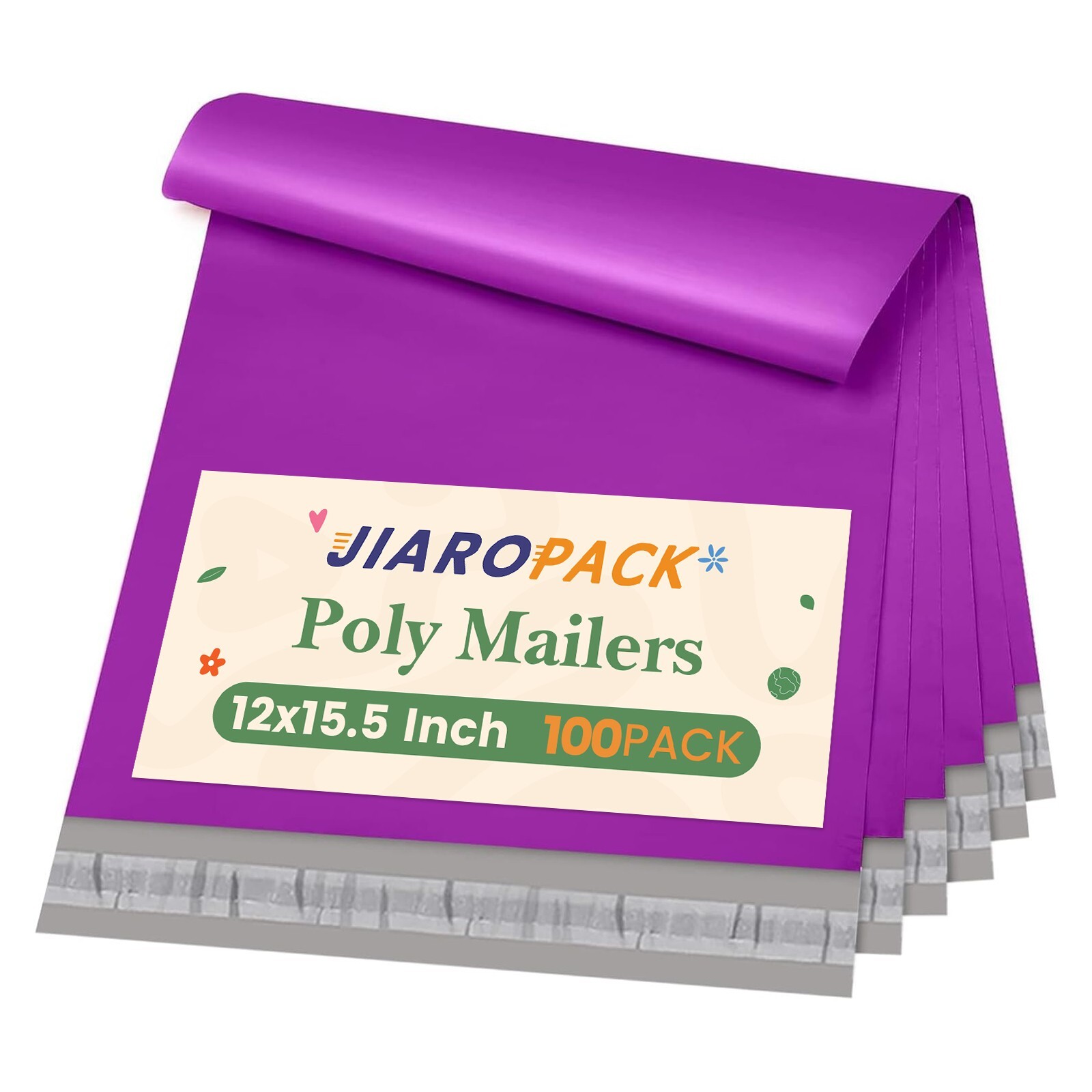 Poly Mailers 12×15.5″ 100 Pack Self-Seal Medium Shipping Bag Poly Bags Purple