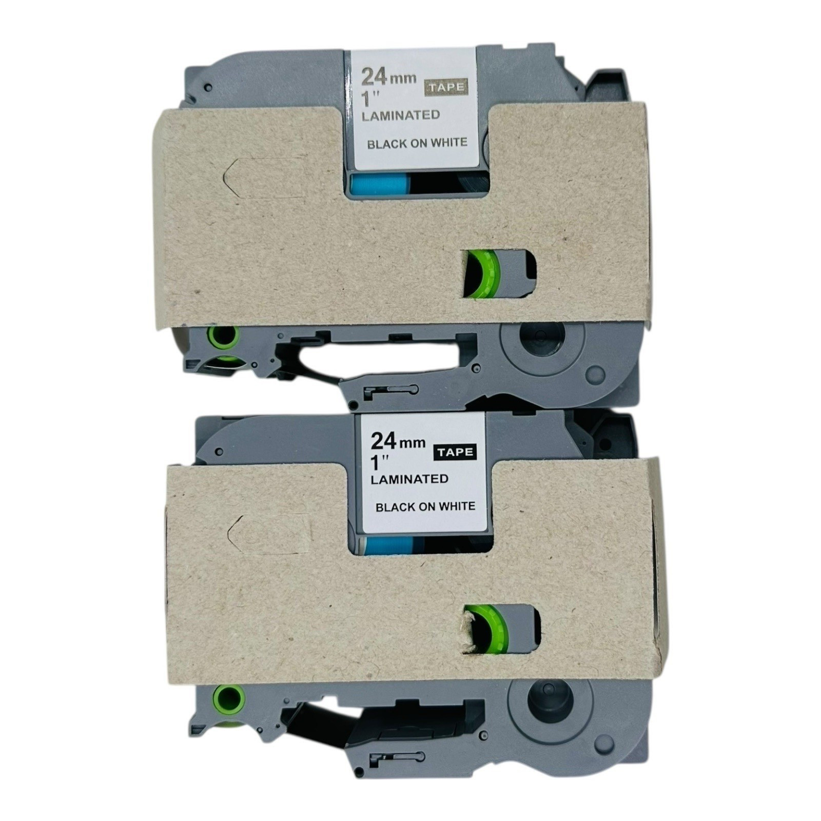 2 PACK Brother TZE-251 LABEL TAPE ORIGINAL P-touch TZe251 Black White 1″ 24 MM