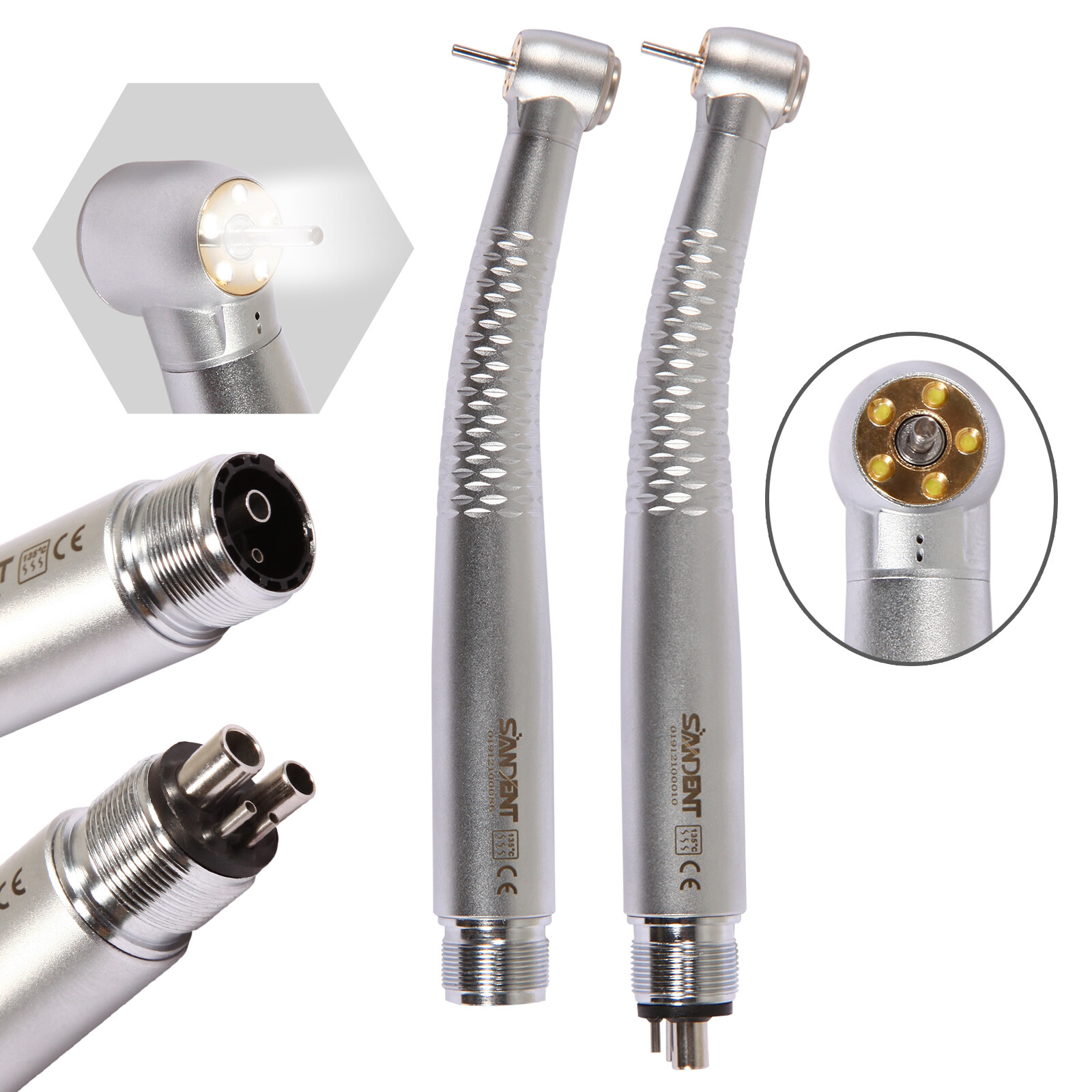 + 5 Light LED E-Generator Dental High Speed Fiber Optic Handpiece 2/4Hole
